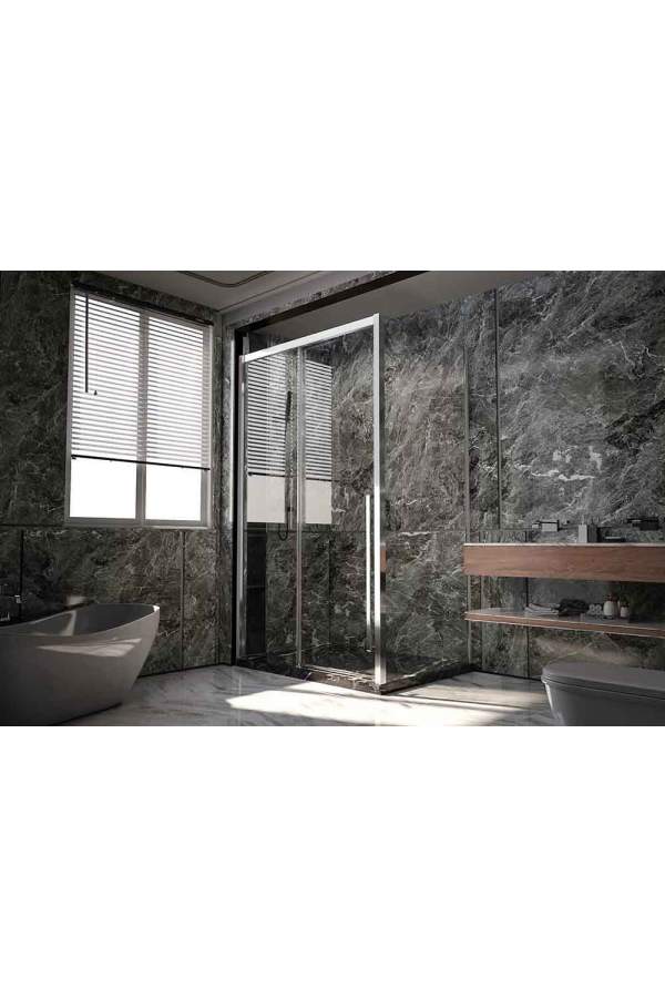Душевой уголок Veconi Premium Trento PTC-20GR 110x90 прозрачные стекла / профиль графит брашированный