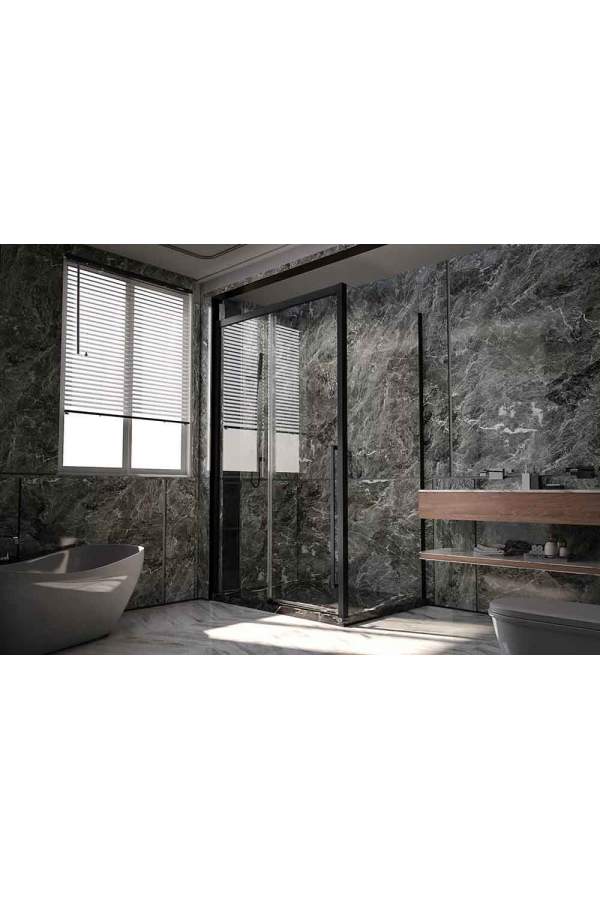 Душевой уголок Veconi Premium Trento PTC-SP-30B 140x90 прозрачные стекла / профиль черный матовый