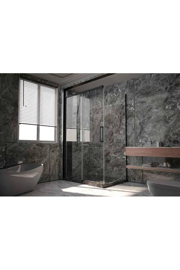 Душевой уголок Veconi Premium Trento PTC-SP-40B 120x100 прозрачные стекла / профиль черный матовый