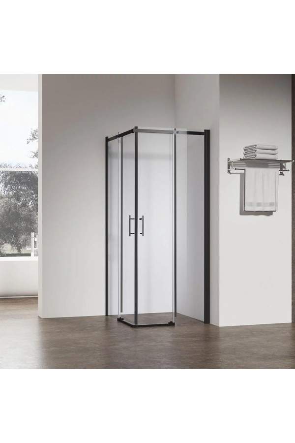 Душевой уголок Veconi RV-50B 120x80 стекла прозрачные, профиль черный