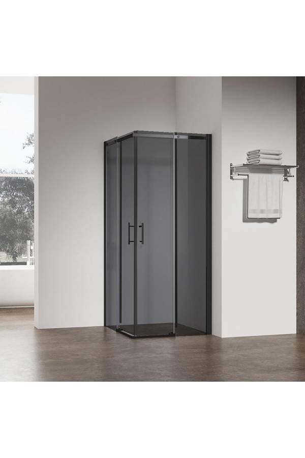 Душевой уголок Veconi RV50B-8080-05-C8 80x80 тонированное стекло, профиль черный