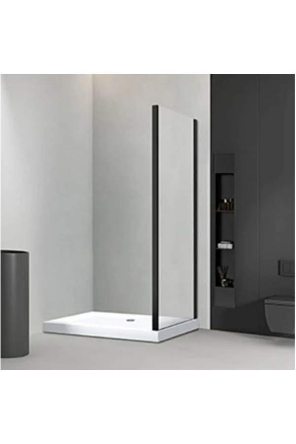 Фиксированная боковая стенка Veconi KP-01B 100x185 стекло прозрачное, профиль черный