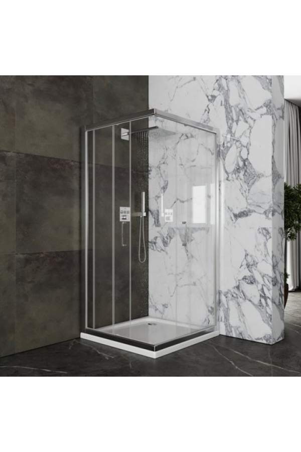 Душевой уголок Roxen Caspia 90x90 стекла прозрачные, профиль хром