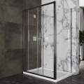 Душевой уголок Roxen Caspia 100x80 стекла прозрачные, профиль хром