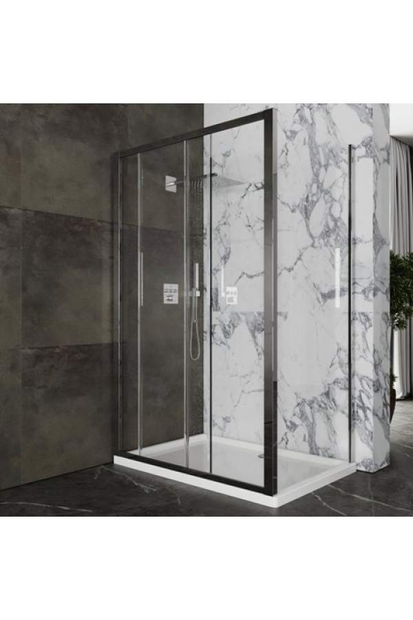 Душевой уголок Roxen Caspia 100x80 стекла прозрачные, профиль хром