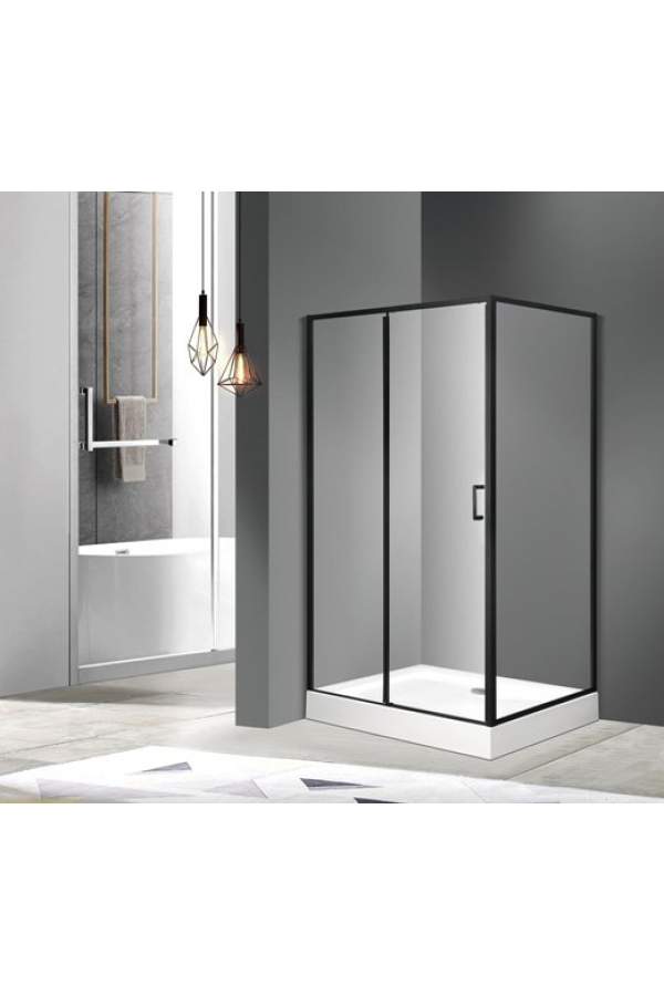 Душевой уголок Roxen Caspia 120x80 стекла прозрачные, профиль черный