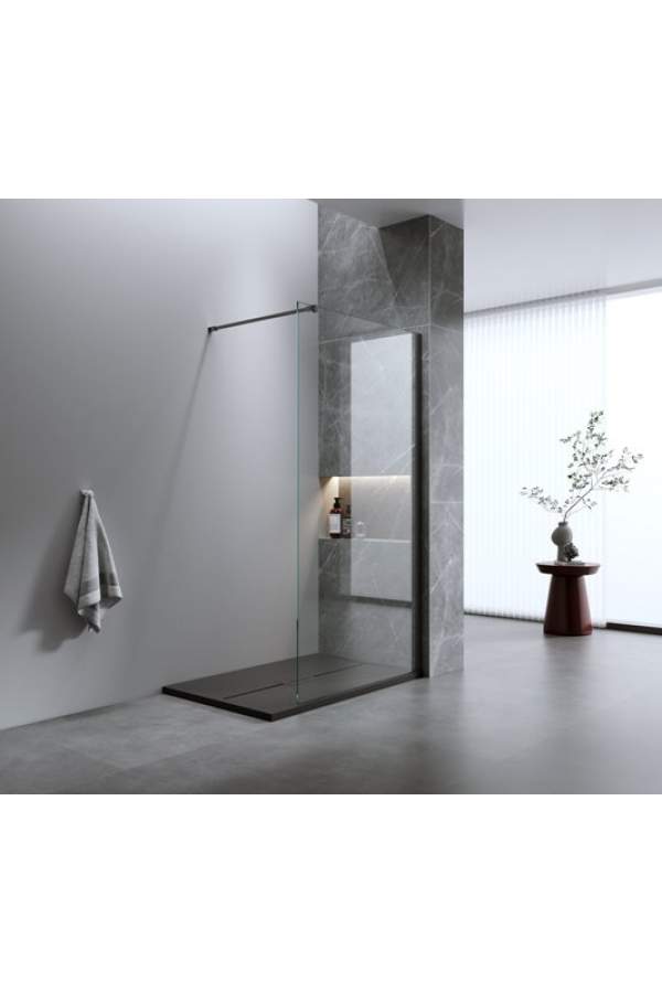 Душевой уголок Iva Walk-In WIB90C 90x200 прозрачное стекло / профиль черный