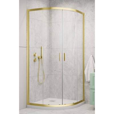 Душевой уголок Radaway Alienta Brushed Light Gold E 80x90 стекла прозрачные, профиль брашированное светлое золото