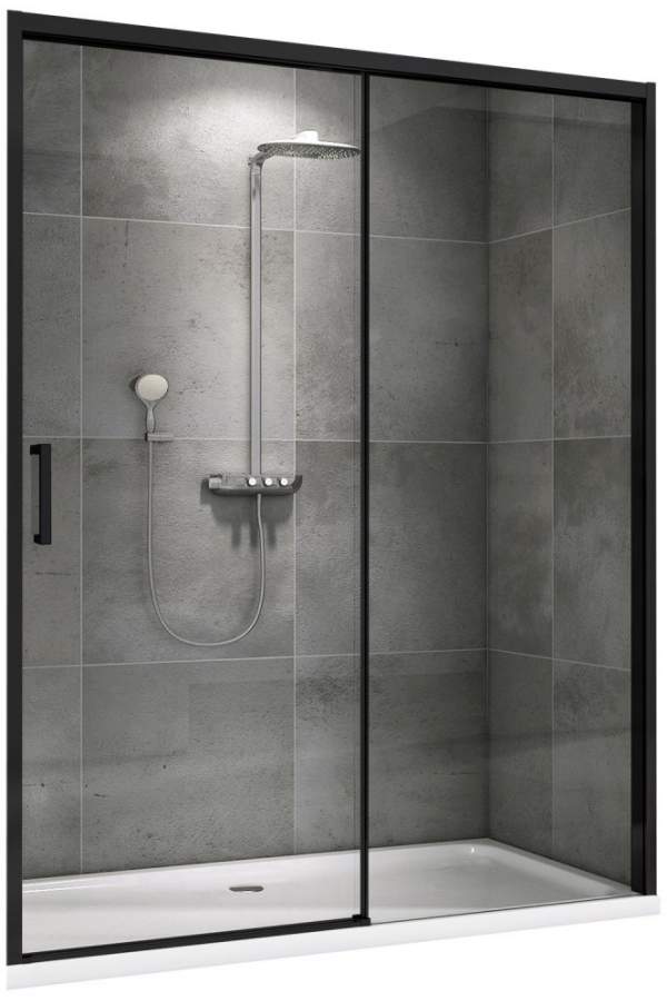 Душевая дверь Abber Komfort AG93120B 120x200 стекла прозрачные, профиль черный
