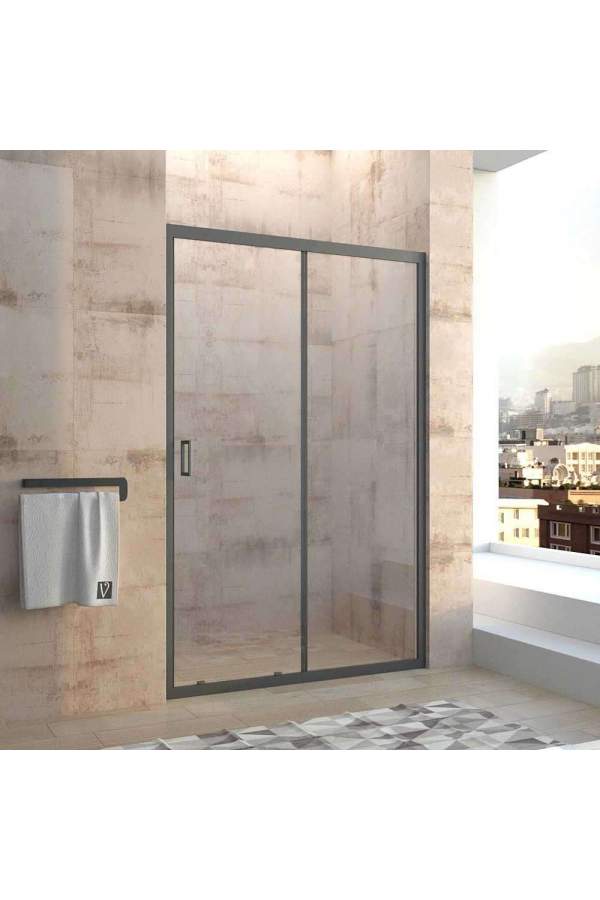 Душевая дверь Veconi VN40B 110x185 стекла прозрачные, профиль черный