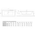 Акриловая прямоугольная ванна Excellent Pryzmat Slim 180x80