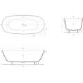 Ванна из искусственного камня Salini Greca 180x80 белый матовый