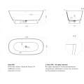 Ванна из искусственного камня Salini SOFIA S-Sense 102516G 170x80 белый глянец