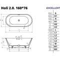 Ванна акриловая Excellent Holi 2.0 160x76 белый
