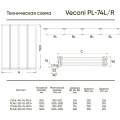 Душевая шторка Veconi Palau PL-74BL 90x150 левая