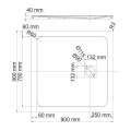 Душевой поддон WasserKraft Rhin 44T03 90x90