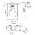 Душевой поддон WasserKraft Elbe 74T36 140x90