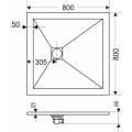 Душевой поддон RGW Stone Tray ST-0088Co 80x80 бетон