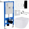 Инсталляция Roxen StounFix Dual Fresh 710200 с клавишей смыва Santi 410260CH с аромадозатором