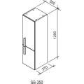 Шкаф боковой SB 350 Ravak Chrome L каппучино/белый