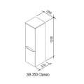 Шкаф-пенал Ravak Сlassic SB 350 Right белый/латте