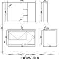 Тумба с умывальником Orans BC-0903 1000 dark grey / white marble