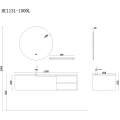 Тумба с умывальником и столешницей Orans BC-1131-1500L matt coffee / white matt