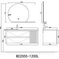 Тумба с умывальником и столешницей Orans BC-2055-1200L cерый матовый