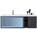 Комплект мебели Orans BC-9013-1200L (тумба с умывальниками и зеркало) matt deep ocean