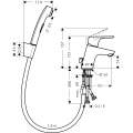 Смеситель для умывальника с гигиеническим душем Hansgrohe Focus 31926000