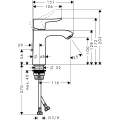 Смеситель для умывальника Hansgrohe Metris 31080000 c донным клапаном