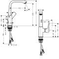 Смеситель для умывальника Hansgrohe Metris 31087000 c донным клапаном