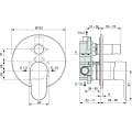 Смеситель для ванны и душа Ideal Standard CERAFINE O Black A7193U4 с внутренней частью черный