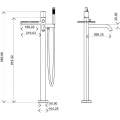 Смеситель для ванны Boheme STICK LINEA Gun Metal матовая оружейная сталь