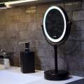 Зеркало с LED-подсветкой двухстороннее, стандартное и с 3-х кратным увеличением Wasserkraft K-1005BLACK