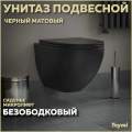 Унитаз подвесной Teymi Lina S Black T40111 безободковый, с сиденьем микролифт, черный матовый