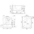 Унитаз подвесной Roxen Cube 530135-01X 36x51 с функцией биде и сиденьем дюропласт SoftClose