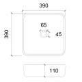 Умывальник Abber Glas AK2311B 39x39 черный