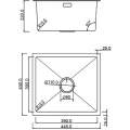 Кухонная мойка Roxen UNO 44x44 графит