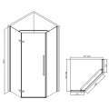 Душевой уголок ABBER Ewiges Wasser AG05080B 80x80 прозрачное стекло / черный профиль