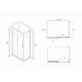 Душевой уголок Abber Schwarzer Diamant AG30100B-S80B 100x80 стекла прозрачные, профиль черный