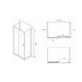 Душевой уголок Abber Schwarzer Diamant AG30100B-S80B-S80B 100x80 стекла прозрачные, профиль черный