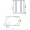 Душевой уголок Esbano ESD-8027А Left 120x80 стекла матовые, профиль хром