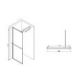 Душевой уголок ABBER Immer Offen AG60100B8 Walk-In 100x200 прозрачные стекла / черный профиль