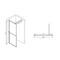 Душевой уголок ABBER Immer Offen AG60120B8 Walk-In 120x200 прозрачные стекла / черный профиль