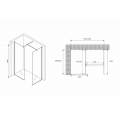 Душевой уголок ABBER Immer Offen AG67129B Walk-In 120x90x200 прозрачные стекла / черный профиль