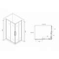 Душевой уголок ABBER Schwarzer Diamant AG02129H 120x90 стекла прозрачные, профиль хром