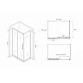 Душевой уголок Abber Schwarzer Diamant AG30100BH-S100B 100x100 стекла прозрачные, профиль черный