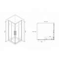 Душевой уголок Abber Schwarzer Diamant AG02100BH 100x100 стекла прозрачные, профиль черный