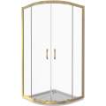 Душевой уголок GoodDoor JAZZ R-120-C-G 80x120 стекла прозрачные, профиль золото